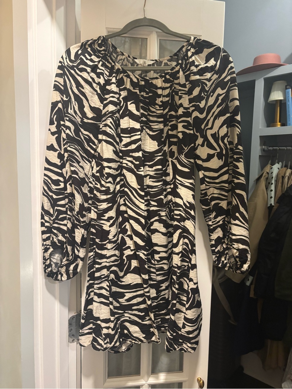 H&M Black and White Zebra Print Top